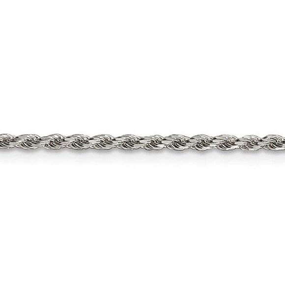 1.75mm Sterling Silver, Diamond Cut Rope Chain Necklace, 16 Inch - Picture 4 of 8